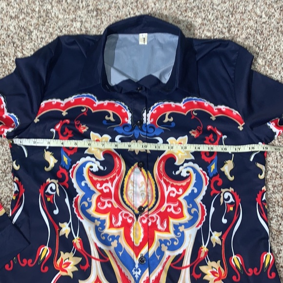 Silk Printed Blouse size L - Picture 3 of 6